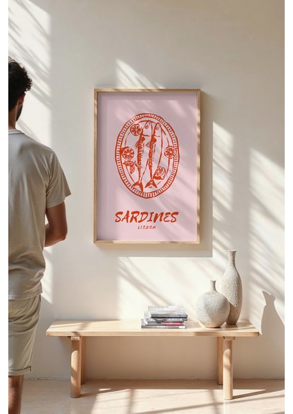 Sardalya Vintage Posteri Çerçevesiz - Salon Oturma Odası Mutfak Ofis Için Duvar Dekoru fiyatları