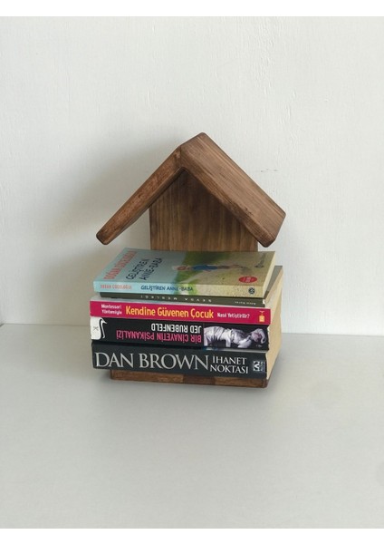 Ahşap dekoratif kitaplık, 28x13 cm, kahverengi, şık ve doğal görünüm modelleri