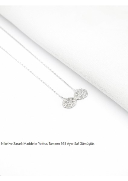 Timeless Series Zirkon Taşlı Gümüş Ebedi Döngü Kolyesi modelleri