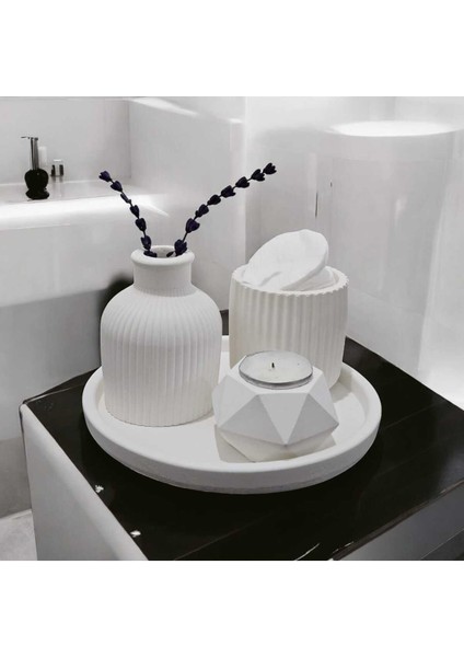 Banyo Dekoratif Seti, Beton, 5x5, Beyaz, Şık ve Şık Tasarım fiyatları