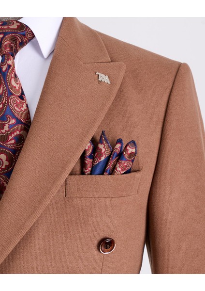Italyan Stil Slim Fit Kravuze Erkek Tek Ceket Camel T13341 modelleri