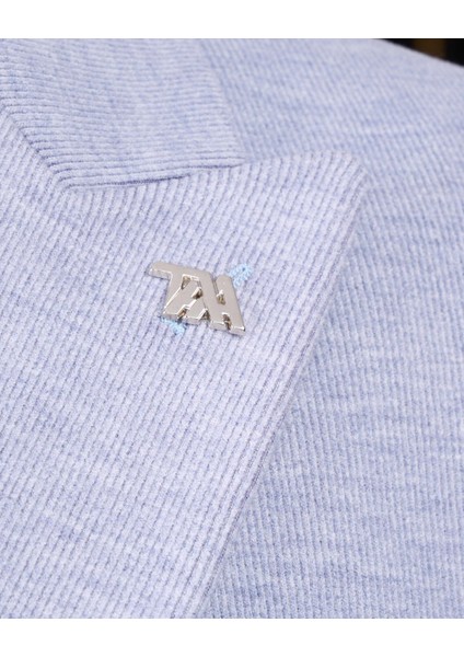 Italyan Stil Slim Fit Kravuze Erkek Tek Ceket Mavi T13337