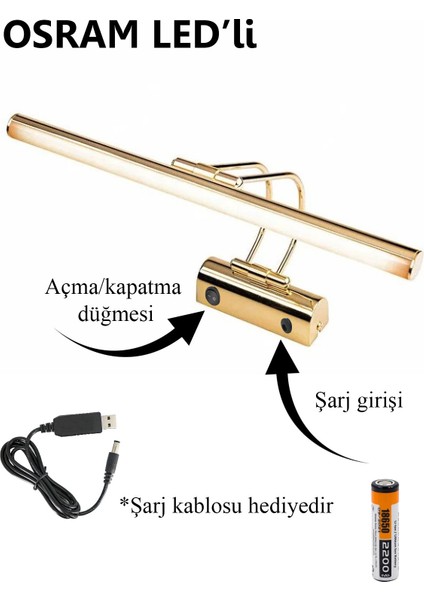 Osram LED Flüt Şarjlı Pilli Koridor Günışığı Ledli Tablo Kuğu Duvar Aplik Şarjlı Pilli