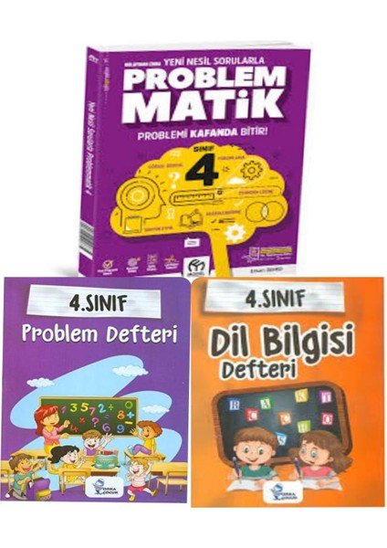 4. Sınıf Kolaydan Zora Sorularla Problemmatik ve Problem - Dil Bilgisi Defteri