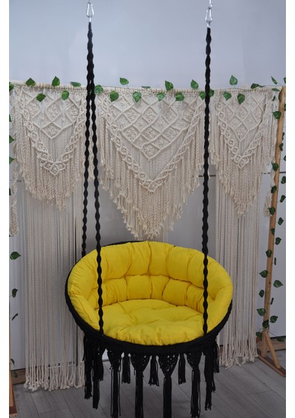 Makrome Relax Salıncak ( Siyah ) Minderli fırsatları