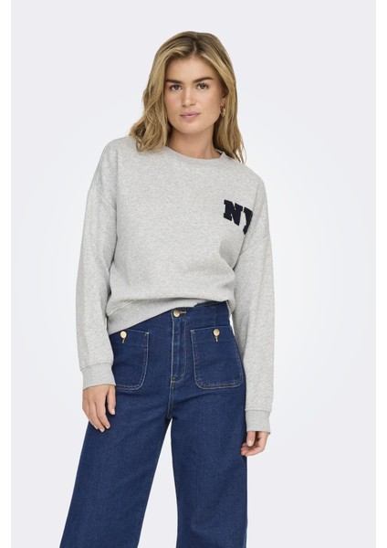 Onlsweat Lıfe L/s Crew O.sıze State Noos Gri