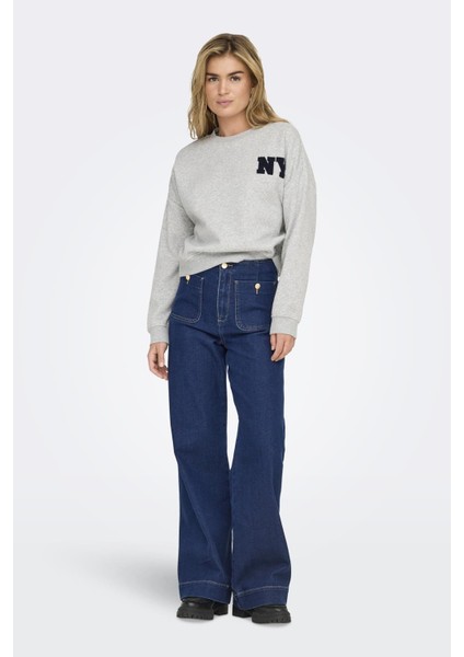 Onlsweat Lıfe L/s Crew O.sıze State Noos Gri