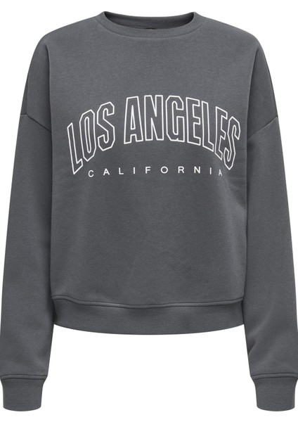 ONLSWEAT L/S CREW OVERSIZ Gri Kadın Sweatshirt fiyatları