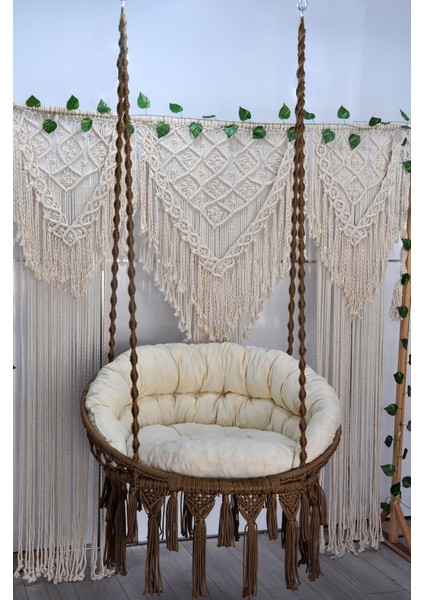 Makrome Relax Salıncak ( Kahve ) Minderli fiyatları