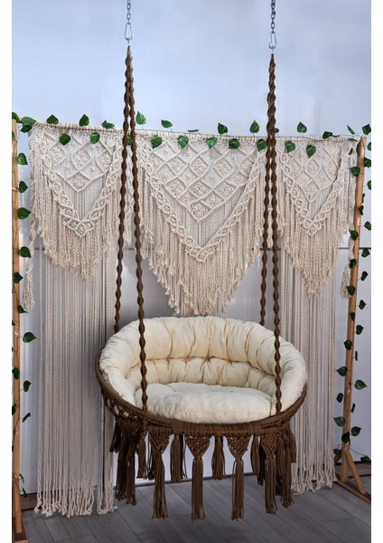 Makrome Relax Salıncak ( Kahve ) Minderli fırsatları