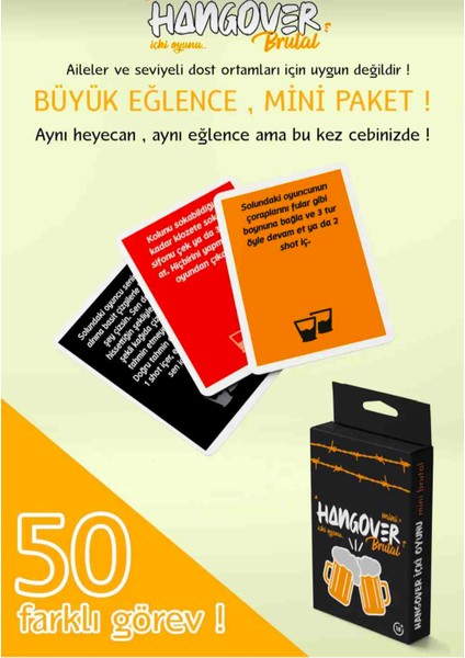 Hangover İçki Oyunu 4 Lü Eğlenceli Kutu Oyunu, Parti Oyunları