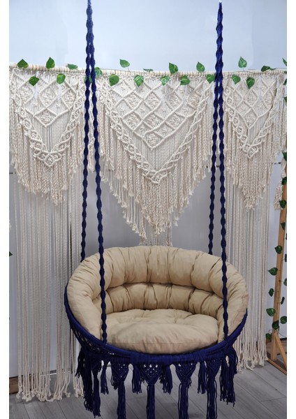 Makrome Relax Salıncak ( Lacivert ) Minderli fırsatları