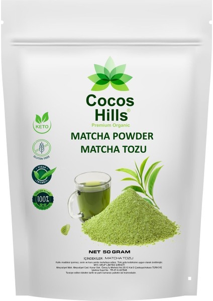 Matcha Powder Premium Quality Matcha Tozu Premium Kalite 50 gram
