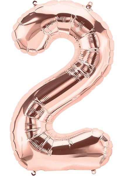 2 Yaş Rose Gold Rakam Folyo Helyum Balon Tüm Yaşlar 34 inç 76CM modelleri