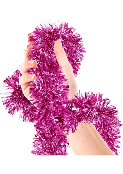 Yılbaşı Doğum Günü Parti Kutlama Süs Boyun Süsü Pembe 2 Metre 1 Adet