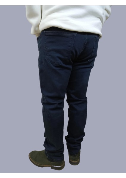 Erkek Denim Yüksek Bel Fermuarlı Regular Fit Likralı Yeşil Tint Kot Pantolon