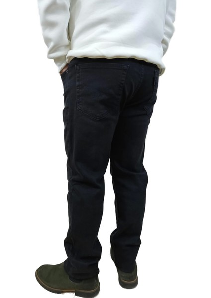 Erkek Denim Yüksek Bel Fermuarlı Regular Fit Likralı Siyah Kot Pantolon fırsatları