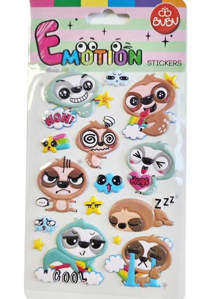 Bu-Bu Emotıons Puffy Stıck Tembel Hayvan 10,9X20,5 BUBU-SWP-2703