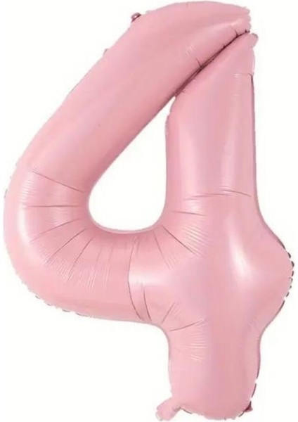 4 Yaş Doğum Günü Parti Seti Pembe Yaş Balon Kedi ve Konfetili Folyo Balon Parti Seti