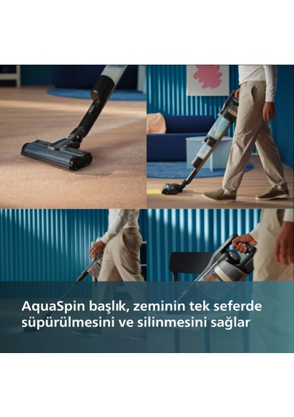 Kablosuz Islak-Kuru Elektrikli Süpürge 9000 Serisi, Elektrikli Süpürge ve Islak Mop, Kendi Kendini Temizleme, 45 Dakikaya Kadar Çalışma Süresi