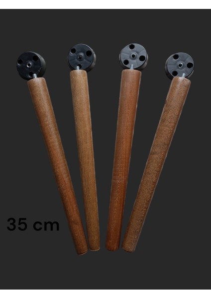 Akkayahome 4 Adet Beyaz Boyalı Ahşap Konik 35 cm Zigon, Orta Sehpa, Puf ,Komidin Ayağı