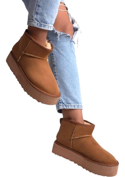 Kürklü Kalın Taban Kısa Spor Kadın Bot Taba modelleri