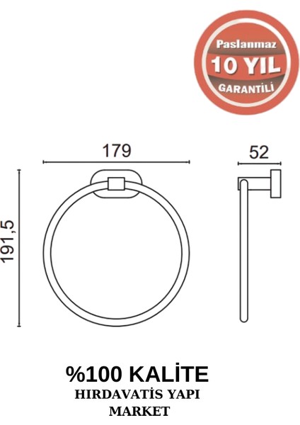 Paslanmaz Pirinç Zirve Yuvarlak Havluluk fiyatları