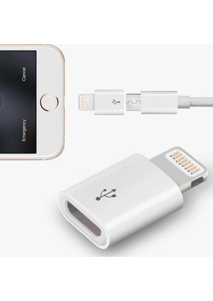 Micro USB To Lightning Çevirici Adaptör | iPhone ve iPad Uyumlu