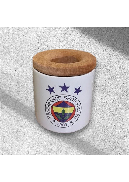 "fenerbahçe" Baskılı Seramik Ahşap Kapaklı Kalemlik & Seramik T Kupa Bardak Set