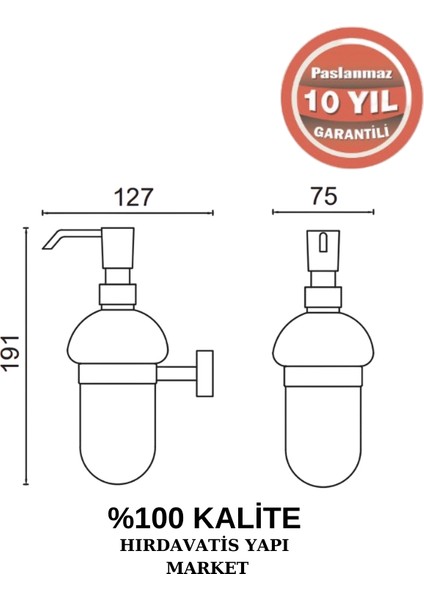 Paslanmaz Pirinç Zirve Cam Montajlı Sıvı Sabunluk fiyatları