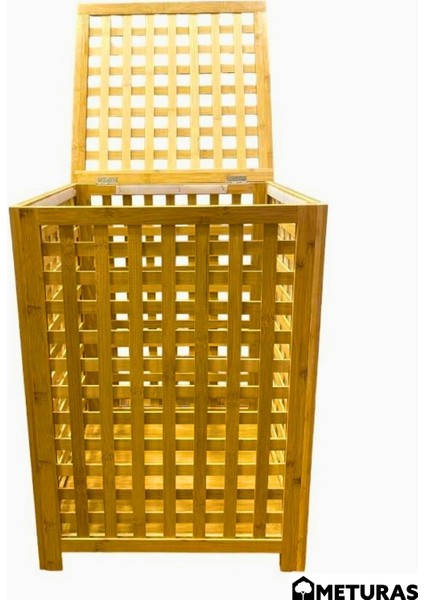 Bambu Çok Amaçlı Sepet – 45x45x62 cm, Kirli ve Oyuncak Sepeti Havalandırmalı Örgü Tasarım Jüt Kumaş Astar Çamaşır Sepeti fırsatları