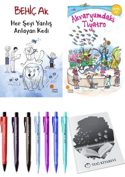 Akvaryumdaki Tiyatro ve Her Şeyi Yanlış Anlayan Kedi 2'li Set - Kalem