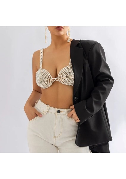 El Yapımı Inci Bralet, Inci Boncuk Sütyen, Inci Kolye, Bikini Üstü modelleri