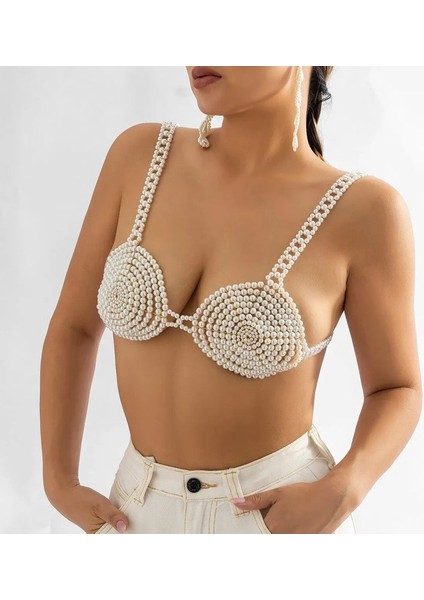 El Yapımı Inci Bralet, Inci Boncuk Sütyen, Inci Kolye, Bikini Üstü fırsatları