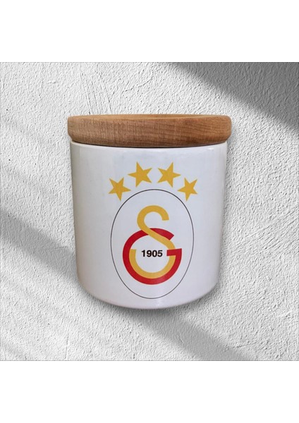 "galatasaray" Baskılı Seramik Ahşap Kapaklı Kalemlik