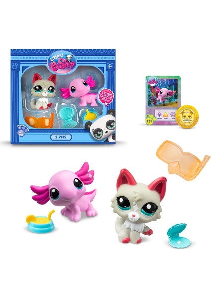 Lps Minişler Littlest Pet Shop Kedi ve Aksolotl 2'li Figür Seti