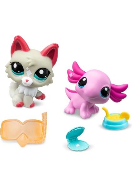 Lps Minişler Littlest Pet Shop Kedi ve Aksolotl 2'li Figür Seti