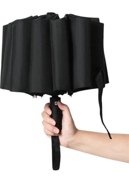 Fiber Telli Rüzgara Dayanıklı Katlanabilir Tam Otomatik Siyah Cep Şemsiye fiyatları