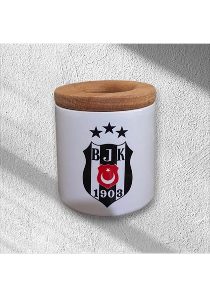 "beşiktaş" Baskılı Seramik Ahşap Kapaklı Kalemlik