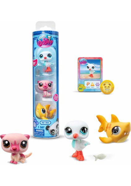 Lps Minişler Littlest Pet Shop Su Samuru Martı Köpekbalığı 3’lü Figür Seti