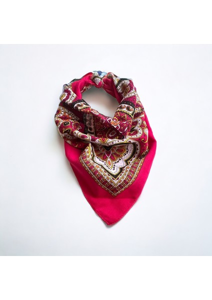 Kadın Pembe Renk Desenli %100 Cotton Bandana, Saç Aksesuarı modelleri