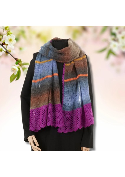 Yünlü Kadın Şal / Atkı Örgü Ipeksi Duruş modelleri