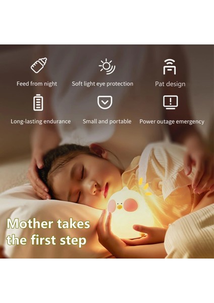 Çocuk Bebek Odası Şarjlı Gece Lambası Led 3 Kademe Işıklı Sevimli Figürlü Renk Değiştiren Dokunmatik Silikon