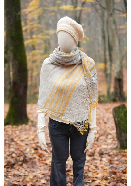 Yünlü Kadın Şal / Atkı Örgü Ipeksi Duruş