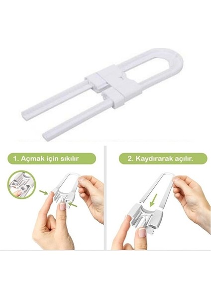 Bebek Çocuk Çekmece ve Dolap Koruma Raylı Güvenlik Sistemi Emniyet Kilidi (4778)