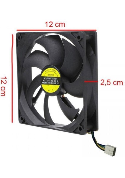 12 cm 4 Pinli Fan 12 Volt 4 Pinli Fan 12X12X2.5 cm Fan 4 Pinli fırsatları