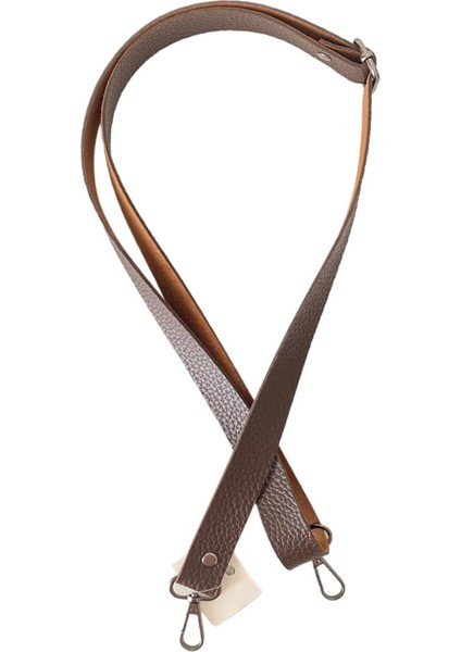 Sürgü Tokalı Ayarlanabilir Çanta Askısı 135 Cm* 2.5 cm Kahve Renk Krom Kancalı