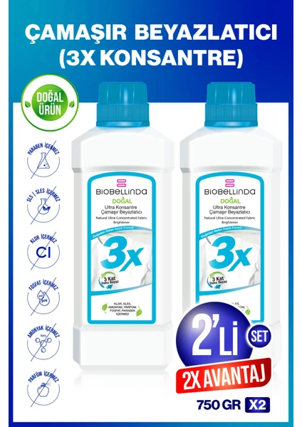 Ultra Konsantre Çamaşır Beyazlatıcı 3x (2li Set)