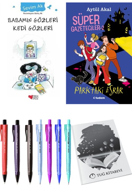 Süper Gazeteciler 2 Parktaki Esrar ve Babamın Gözleri Kedi Gözleri 2'li Set - Kalem