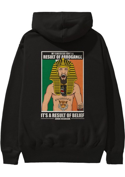 Mcgregor Pharaoh Arka Baskılı Siyah Oversize Kapüşonlu Sweatshirt Erkek Kadın